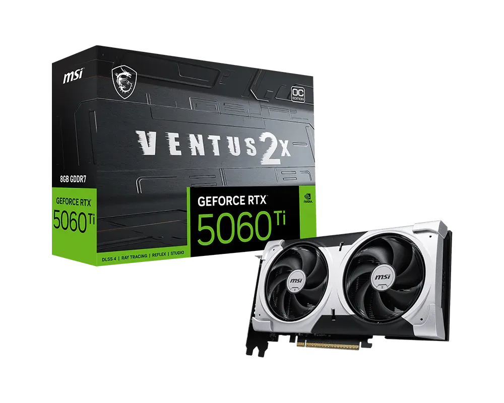 MSI GeForce RTX™ 5060TI VENTUS 2X PLUS 8GB OC Edition