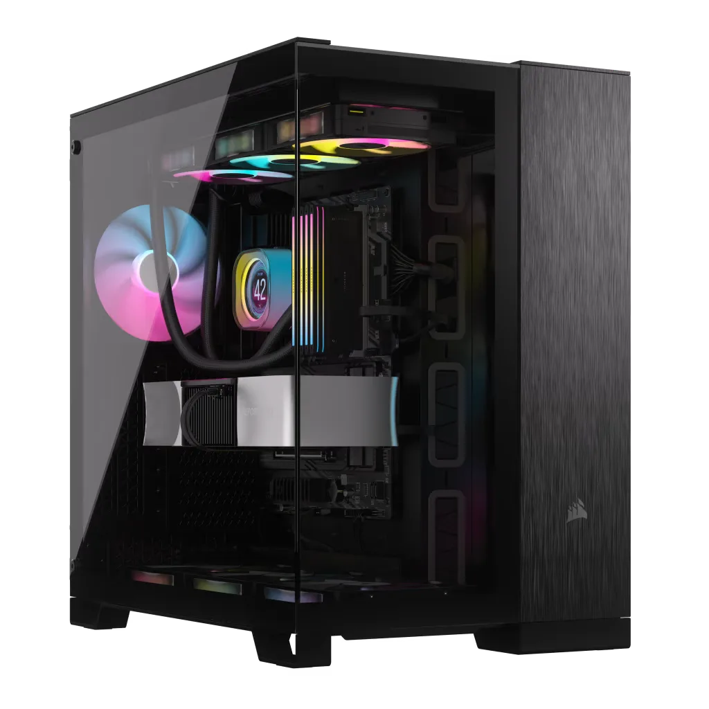 CORSAIR 6500X TEMPERED GLASS MT OBSIDIAN ALUMINUM CASE RGB BLACK