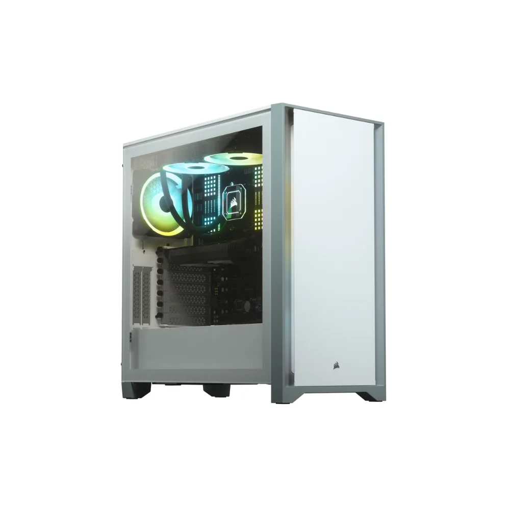 CORSAIR ICUE 4000D RGB TOWER TEMPERED GLASS CASE WHITE