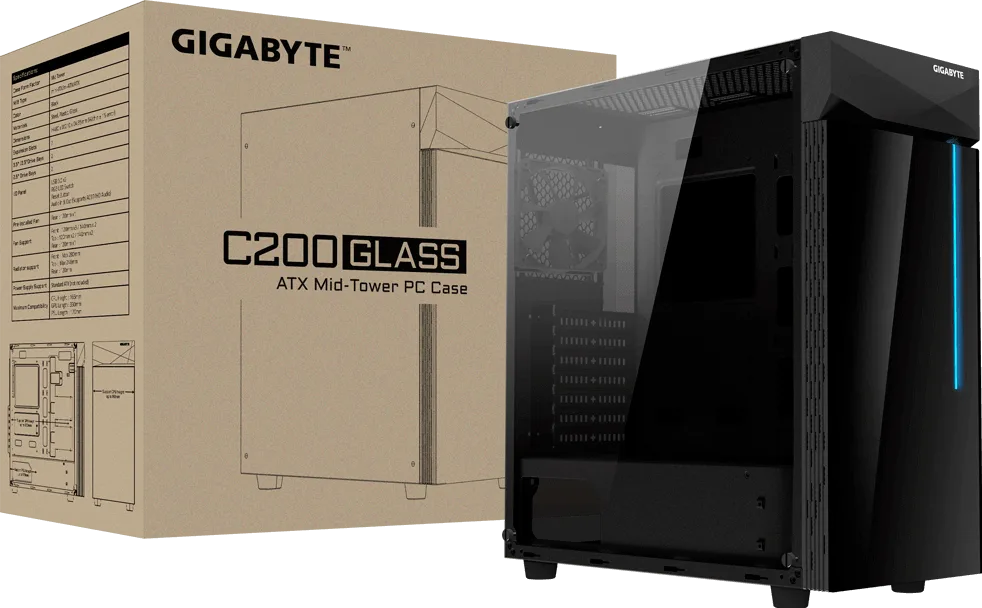 CASE GIGABYTE C200G GLASS BLACK