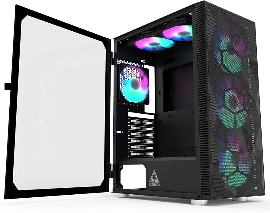 CASE MONTECH X3 BLACK WITH 6 FANS