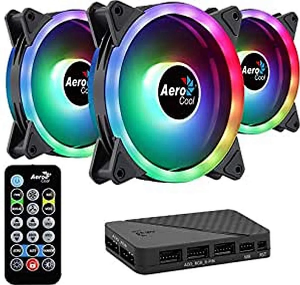 AEROCOOL FAN CASE DOU 12 PRO 3X120mm ARGB BLACK+ REMOTE CONTROL
