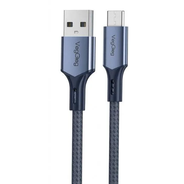 VegGieg V‑M005C USB‑A to USB‑C Fast‑Charge Cable 1.2m (Gray)