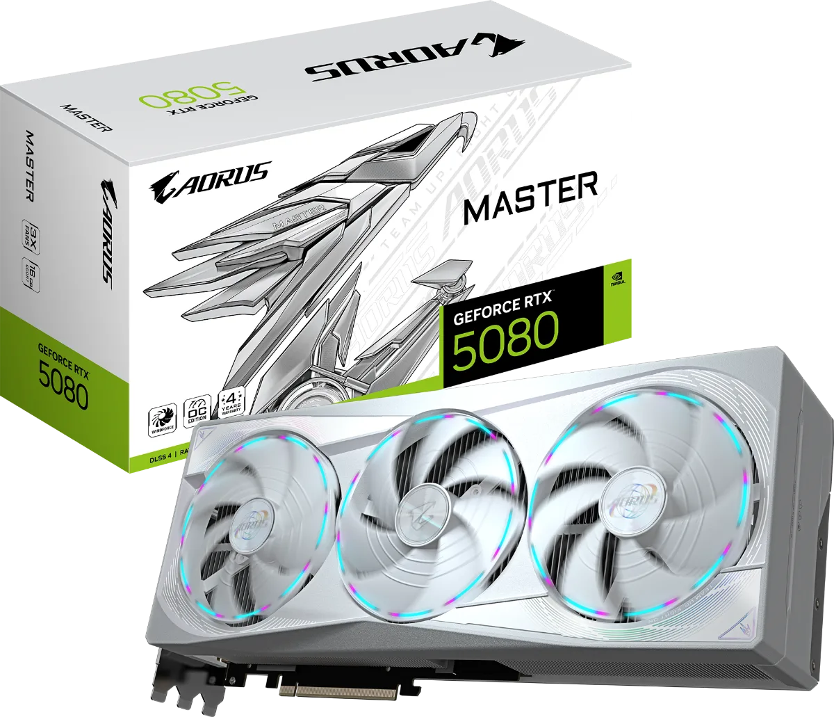 GIGABYTE AORUS GeForce RTX™ 5080 MASTER ICE 16GB
