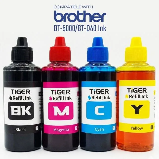 Tiger Brother BT‑5000 / BTD60 (100ml ×4) CMYK Ink Refill