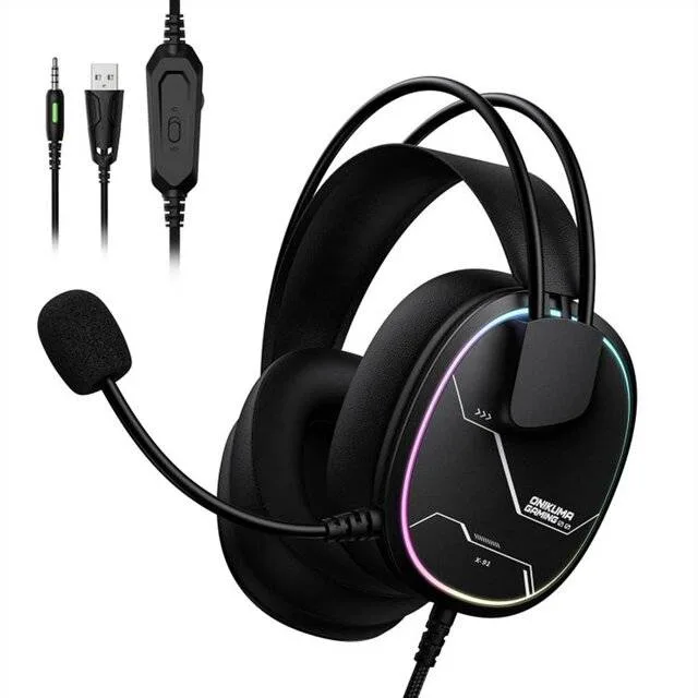 Onikuma X91 RGB Wired Headphone (Black)