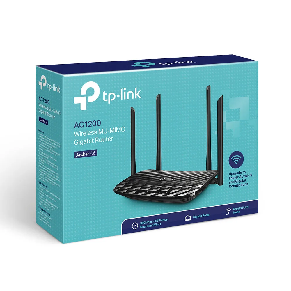 TP Link Archer C6 AC1200 Mesh Wi-Fi Router MU-MIMO /Full Gigabit
