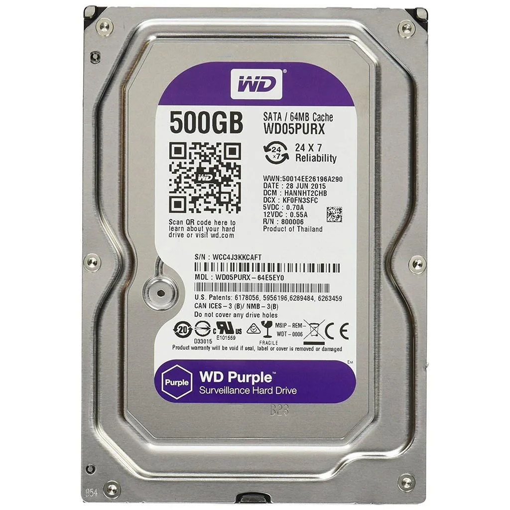 WD PURPLE 500GB HDD (3-MONTH WARRANTY)