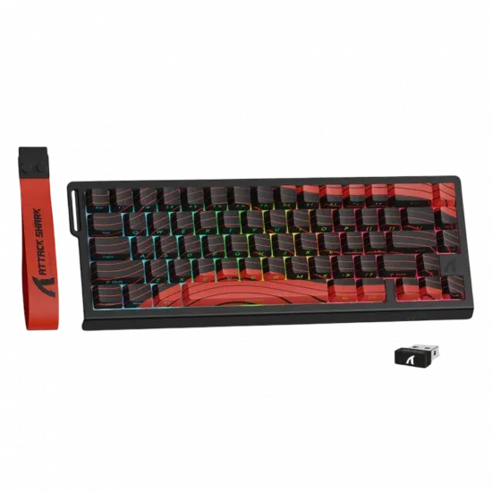ATTACK SHARK X68 PRO HE MECHANICAL KEYBOARD - BLACK RED