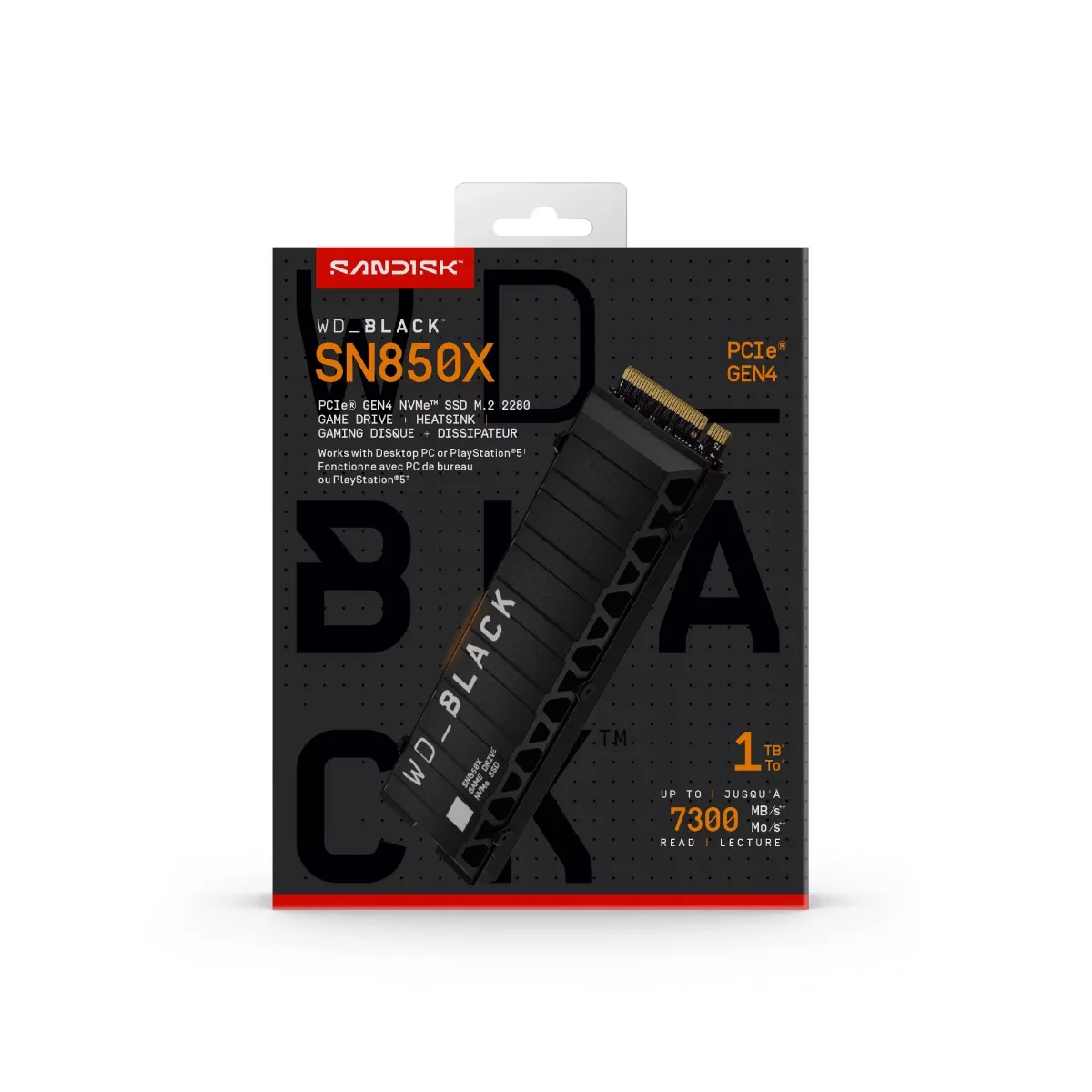 WD BLACK SN850 1TB M.2 NVMe PCIe 4 SSD 7300 MB/s Heatsink