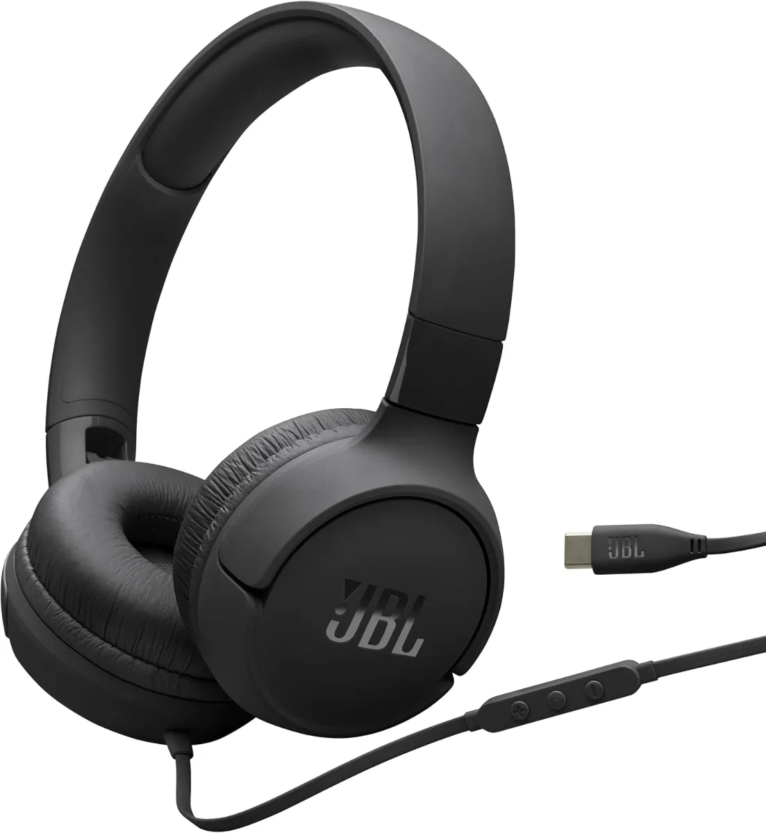 JBL Tune 520C USB-C Hi-Res Wired On-Ear Headphones - BLACK